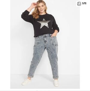 Like new Lane Bryant Stone Wash Signature Fit Mid-Rise Boyfriend Jeans (Size 14)